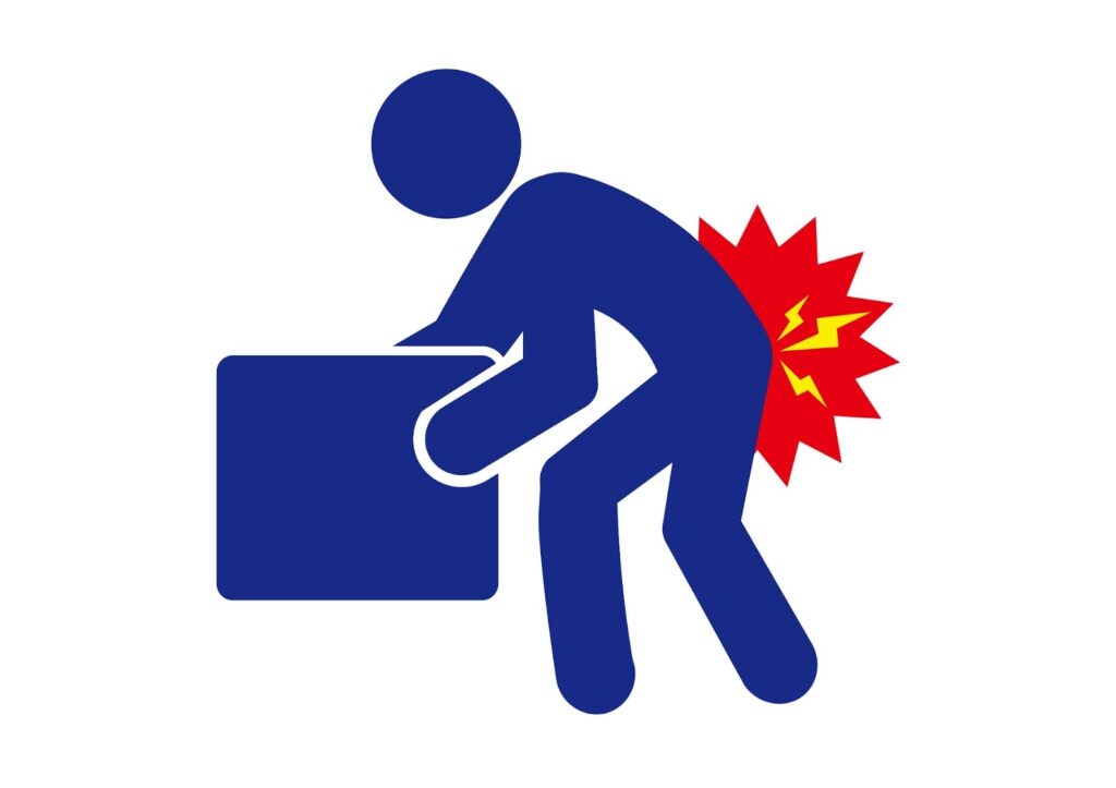 ぎっくり腰になった人のピクトグラム