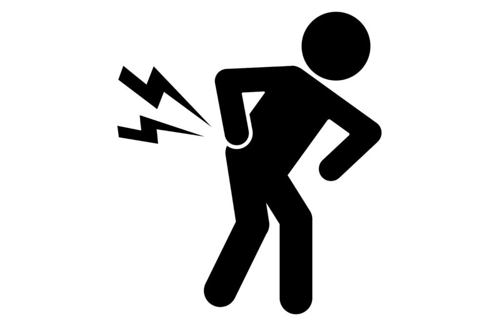 ぎっくり腰になった人のピクトグラム